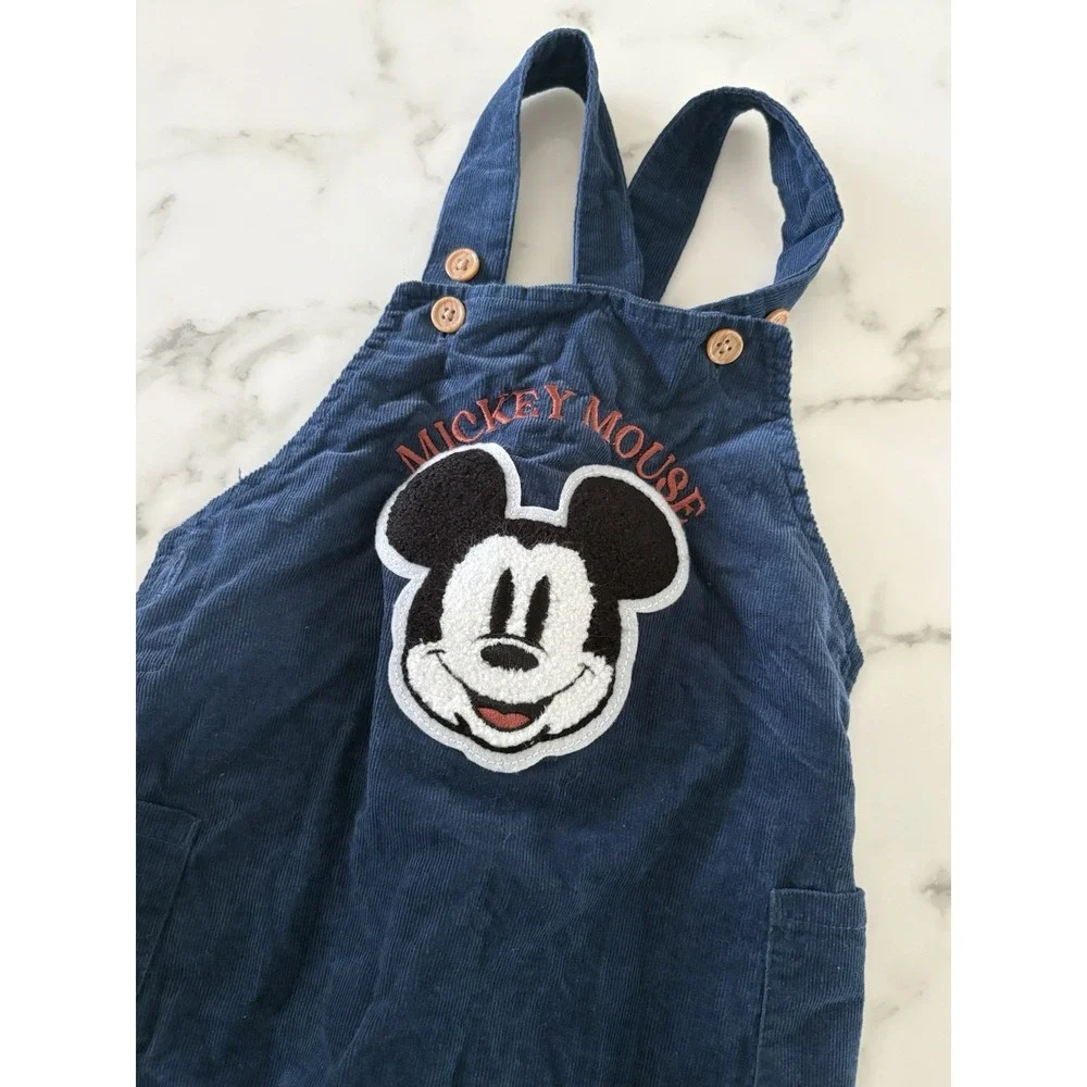Disney Mickey Mouse Embroidered Corduroy Overalls Size 24 Months